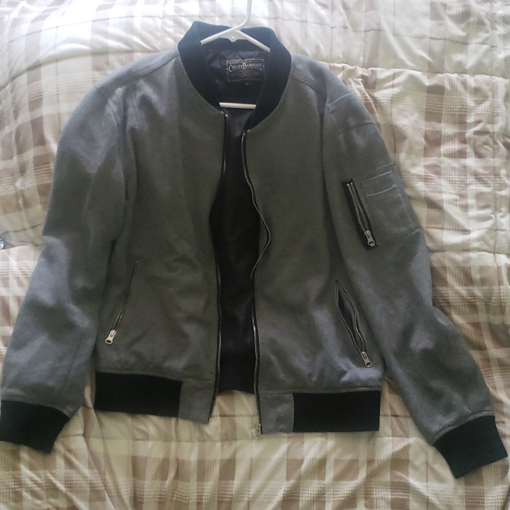 Gray Bomber Jacket w/ black details